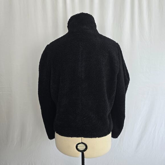 INC International Concepts Sherpa Jacket Women's L Black Wrap Button Crop NWT - Picture 13 of 14
